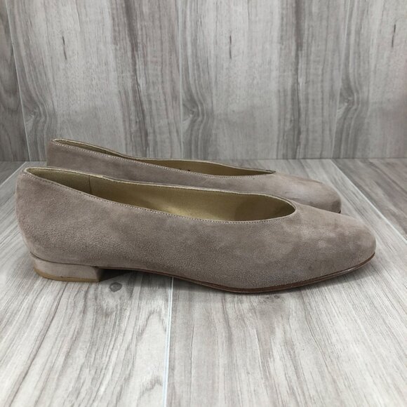 Stuart Weitzman Flats Womens 8M Chicflat Tan Suede Slip On Shoes - Picture 1 of 11